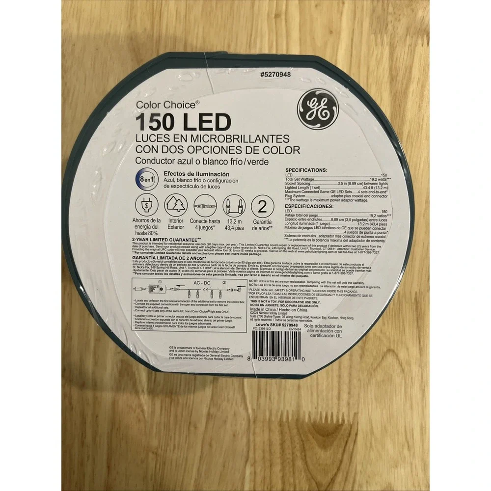GE Color Choice 150-Count Dual Color (Blue or Cool White) LED MicroBright Lights
